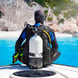 Diver on boat